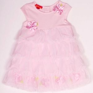 Kate Mack NWT Pink Tier Embellished Floral Dress
